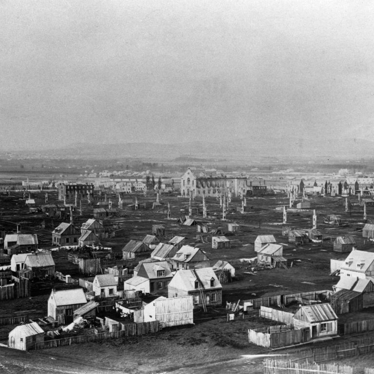 Octobre 1866 : Saint-Sauveur br&ucirc;le